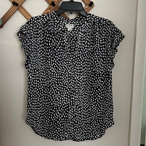 J. Crew leopard ruffle sleeve camp shirt